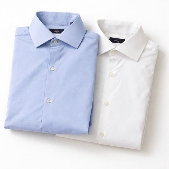 Boss Other - BOSS Sharp Fit Dress Shirts Lot of 2 Blue & White Size 16 34/35